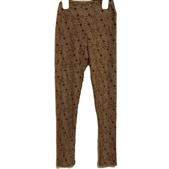 LuLaRoe Pants - LulaRoe Brown Cream Leggings Size 00 Tween New without tags